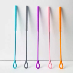 Silicone Straw Cleaner Brush Extra Long Straw Cleaner Brush Reusable Soft Silicone Straw Cleaning Brush 6+9mm