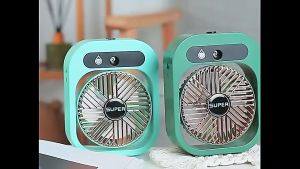 Kipas Angin Mini Portable Rechargeable With Ice Fog Air Conditioner Tahan Lama