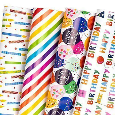 10PCS Assorted Birthday Celebration Gift Wrapping Paper Set
