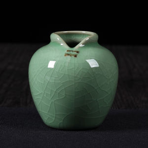 จิตรกรรมถ้วยจีนโบราณสำหรับตกแต่งบ้านขนาดเล็ก สไตล์วินเทจ ถ้วยดอกไม้ประดับโต๊ะ ถ้วยใส่ดอกไม้แบบติดน้ำ วัสดุเซรามิก