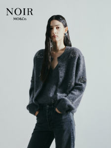 MO&Co. | Handmade Beads and Rhinestones Knit Cardigan