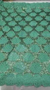 Silver Luxury Laces On Sale 5 Yards Dubai Water Souble Sequins Lace Fabric Beads Embroidery Fabric for Dress Sewing