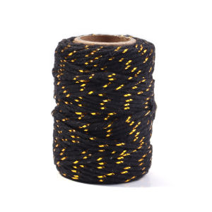 20m/lot Gold Coloful Mixed Cotton Cord Golden Thread Braided Cotton Thread For DIY Woven Crafts Chrismas Gift Wrap Ribbon