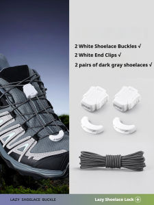 Quick Lock Shoelace Buckle Set No-Tie Elastic Lazy Laces Gear-Locking Shoelaces for Hiking Running & Outdoor Sports Shoes