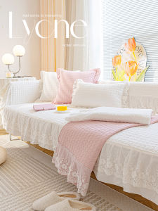 Cotton Sofa Cushion Full Cotton Anti-Slip Fixed Four Seasons Universal Cloth Art Sofa Covering Cloth Towel Seat Pad