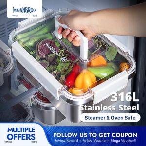 Finland MISANBROO Fresh-Keeping Box 316 Antibacterial Stainless Steel Kitchen Storage Box Sealed Lunch Box Oven And Refrigerator Safe