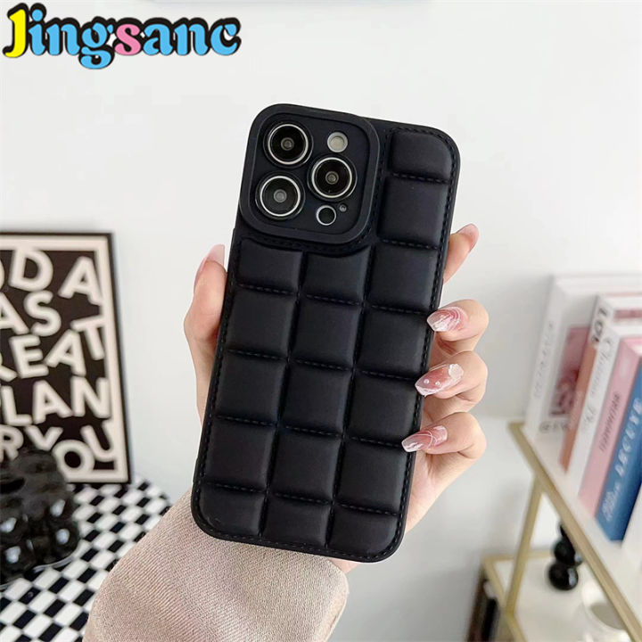 Jingsanc Casing For Infinix Smart 8 Soft Silicone Square Grid Phone