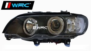 Sonar BMW X5 E53 1998 - 2002 Projector Headlamp With Magic Ring ( Clear + Black )