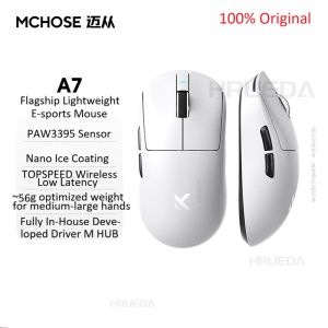 MCHOSE | MCHOSE A7 V3 Ultra+ 50000DPI 750IPS 8K Polling Rate Wireless Gaming Mouse PAW3955 Lightweight Nordic 54L15 Super Glide Coating