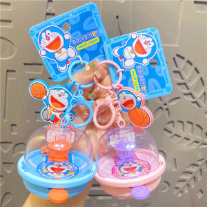 สร้อยกุญแจตุ๊กตา Doraemon พร้อมเครื่องยิงบาสเก็ตบอลแบบสร้างสรรค์ ตกแต่งห้อย โซ่กุญแจ ตุ๊กตาสัตว์น่ารัก ของขวัญวันเกิด