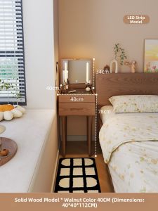 DONGMU | Solid Wood Mini Dressing Table Narrow Space Saving Bedside Table