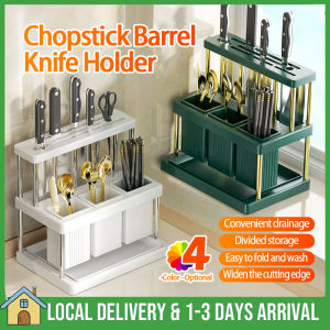 Kitchen Knife Holder Utensil Organizer Chopstick Drainer Holder Bekas Dapur Holder Tray Cutlery Storage Rack Drying Rack
