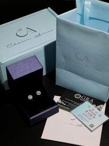 Elegant round Moissanite Four Prong Setting Ear Studs 925 Sterling Silver Diamond Luxury Simple Ear Jewelry Holiday Gift