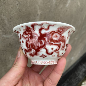 Jingdezhen Ancient Clay Blue And White Porcelain Tea Cup Handpressed Single Male Style Ceramic Cup Chinese Traditional Craft