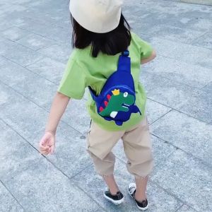 กระเป๋าสะพายเด็ก กระเป๋าเด็ก กระเป๋าสะพายเด็กชาย การ์ตูนไดโนเสาร์น้อย ผ้าใบที่มีสไตล์