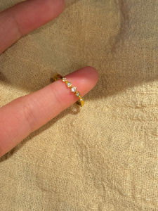 แหวนเปล่าเงินเหลืองเรียบง่าย ประดับเพชรเล็กๆ แหวนผู้หญิงดีไซน์ไฮเอนด์แบบเรียบง่าย แหวนสวมหลายชั้นใหม่ แหวนแฟชั่น แหวนเงิน