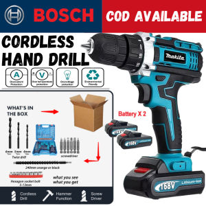 Makita 168v Cordless Drill Electric Hammer Impact 2 Battery Case Screwdriver Accessories Set Cordless Drill Cordless Drill for Wood Working for Home DIY Working