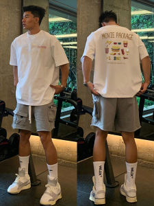 American High Street White Short Sleeve Cotton T-Shirt Mens New 2025 Heavyweight Loose round Neck Half Sleeve Body Tee