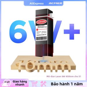 ACMER S1 6W Mô-đun Đầu Laser Ánh Sáng Xanh 450±nm Cho Máy Khắc Mini Cắt Gỗ Acrylic Nâng Cấp Đầu Ra Laser