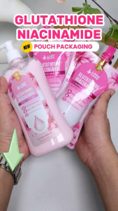 Pouch Glutathione Niacinamide Body Lotion - Triple Brightening with SPF 50 Moisturizing Vanilla-Scented Lotion in Eco-Friendly 200ml Pouch