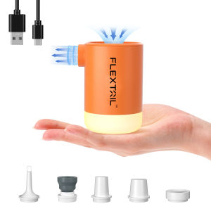 FLEXTAIL Portable Air Pump Electric Inflator with Camping Light and EPS Function Ideal for Sleeping Pads Air Bed Vacuum Bags