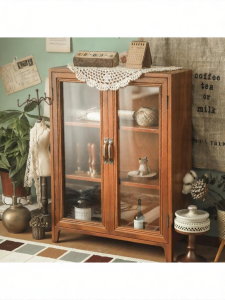 Retro Wooden Cosmetic Storage Box Multi-layer