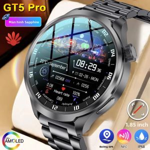Đồng Hồ Thông Minh GT5 Pro GPS Bluetooth Gọi Điện NFC Chống Nước IP68 Theo Dõi Nhịp Tim Thể Thao Dành Cho Nam Nữ Với La Bàn Màn Hình AMOLED 1.85 Inch