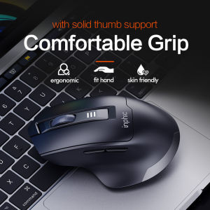 Inphic M9 2.4G Wireless Mouse Rechargeable Ergonomic Silent Mouse 2400DPI Optical Mice (500mAh) with Battery Indicator