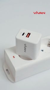 Pd Qc 3.0 Kepala Charger Original Gan Power 35 VIVAN Fast Charging 35W White 3A Dual USB Quick Charge 3.0 Fast Charging TYPE C - Garansi Resmi 1 Tahun Vivan