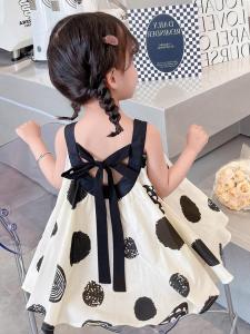 Summer Princess Dress Girls Strap Dress Baby Girls A-Line Skirt Korean Style Childrens Clothing Summer Dress for Girls