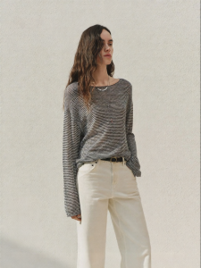 MO&Co. | NOIR Series Silk Sparkle Stripe Knitwear