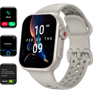 Viiray Smart Watch with 1000mAh Battery & 100-Day Long Battery Life 110+ Sports Modes Heart Rate & Sleep Monitor for Men Women