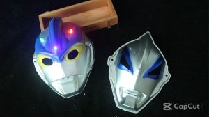 Kids Halloween Prank Luminous LED Spiderman Transformer Ultraman Bear Face Mask Cosplay Toy Topeng