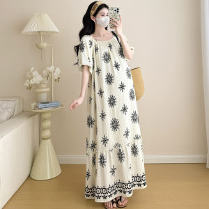 Summer Resort Style Loose Maternity Dress Midi