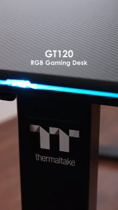 Thermaltake GT120 RGB Gaming Desk 120cm (L) x 60cm (W) Display One Motor with Two-Stage Lifting System Motor Type Cable Management Carbon-Fiber Black Finish Black | GGD-GTM-BKEIRX-01