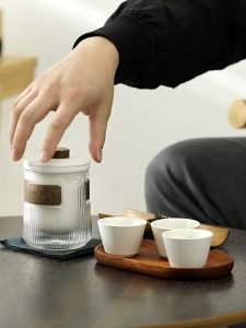 Portable Palace Style Chinese Tea Set 1 Pot 3 Cups Travel Tea Ware with Carrying Case Elegant Gift for Corporate Events   Annual Meetings