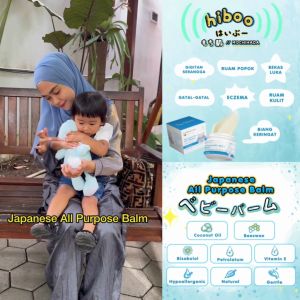 hiboo All Purpose Baby Balm 15g with 10% Coconut Oil Vit E Beeswax - Japan Natural Nourishing Calming Moisturizer - Balsem Salep Anak Bayi Ruam Popok Skincare
