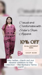 SisGlamour | PLUS SIZE V-neck Terno Pants for Women Casual and Comfy Wear