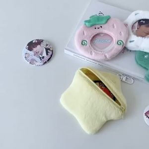 EELHOE | .New Sale.Cute Plush Photocard Holder Anime Keychain Bag Pendant Idol Photo Display Protective Cover Keyring for Badge Storage