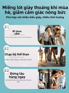 JVBV | Đệm Lót Giày Hơi Thở Mát Chống Hôi Mềm MạiThoải Mái Dễ Đứng Cao Su Dãn Cao