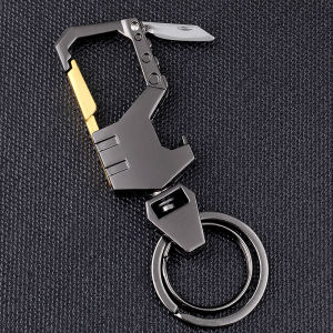 เข็มขัดกุญแจรถยนต์พรีเมี่ยมสำหรับผู้ชาย พร้อมเครื่องเปิดฝาขวด หมุดติดกุญแจ โลหะผสม โลหะผสม โลหะผสม