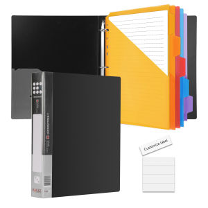 EAGLE 3-Ring Binder A4 Size with 5 Index Dividers & Custom Labels Professional Presentation Folder for Office School Organizer