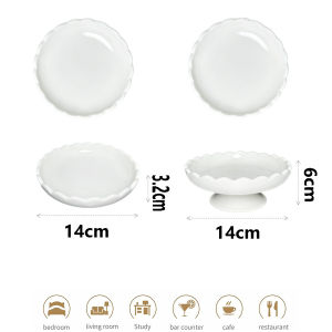 DAFIFY Ceramic Dinner Plate Deep Tray Porcelain Serving Platter with Handles Tableware