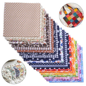 7pcs/lot 25mm 7Colors Square Patchwork Cotton Fabric Plain Weave Fabric For Jewelry Making DIY Handcrafts Sewing Supplies