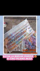 Satu Pouch Ikat Rambut Karet Jepang ISI BANYAK Pouch Ukuran M - Kuncir Rambut Anak - Karet Cina Murah
