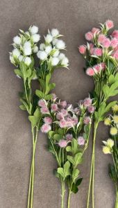 Bunga Bola Bulu Cabang 5 (Satuan) Bunga Artificial Dekorasi Peony Anyelir Mawar