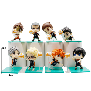 Bandai | Haikyuu Anime Figure Set 8Pcs PVC Cartoon Character Dolls Collectible Model Ornaments Cute Desk Decor Kids Birthday Gift