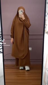 French Khimar Set Rok Hijab Khimar Syari Bahan Cey Airflow Halima By Khadijah