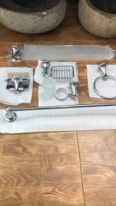 Phụ Kiện phòng tắm 6 Món Đồng Mạ Crom Sáng Trắng PK6MĐMT