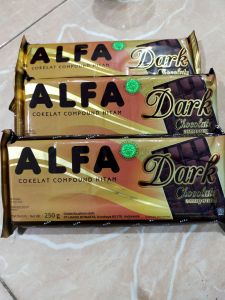 Coklat ALFA DARK 250g / DARK chocolate Compoud /Coklat Batang